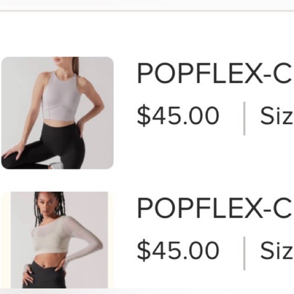 POPFLEX Women's Light Gray Crop Top